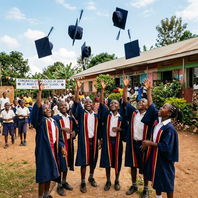 Children graduating